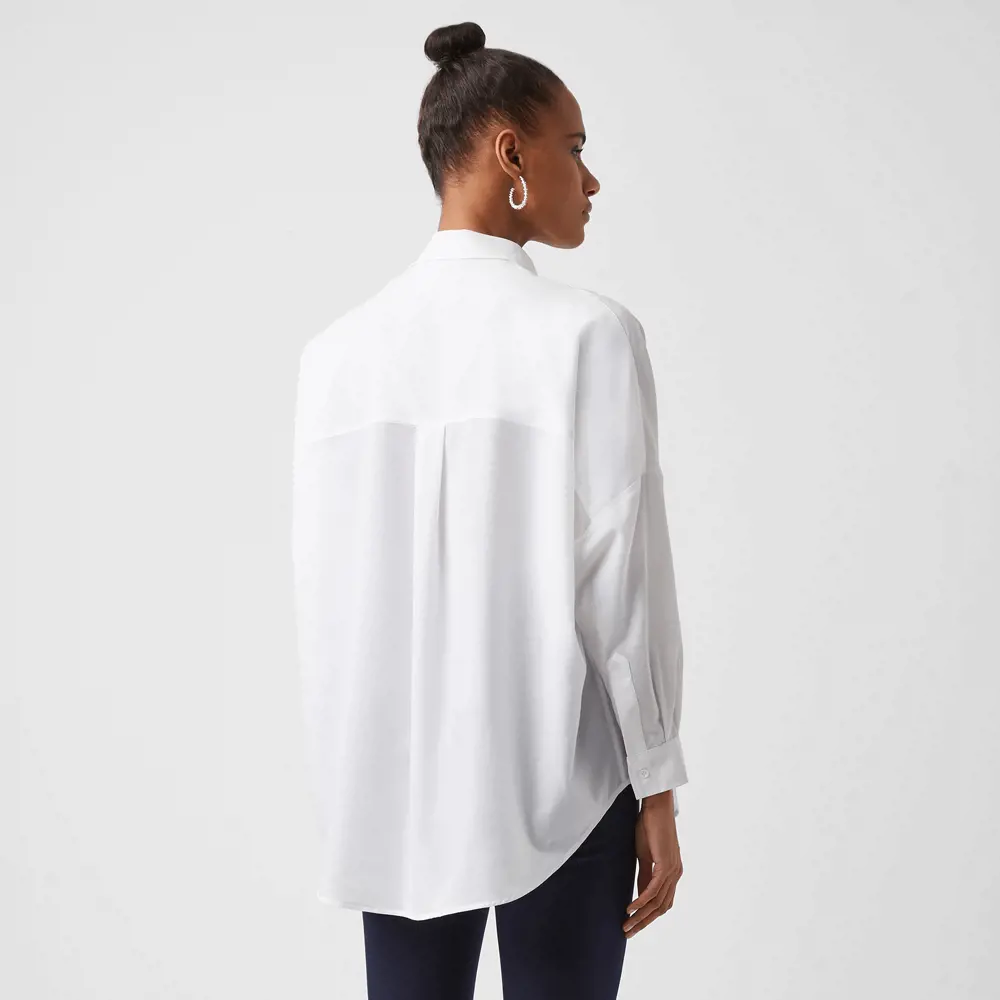 French Connection Rhodes Recycled Crepe Popover Shirt